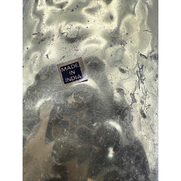 Vintage hammered brass miniature log holder 6.5”x7” Handle Claw Feet Mantle - Picture 8 of 8